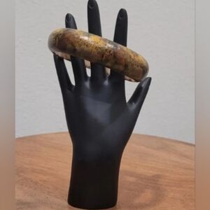 Wood Bangle Bracelet Abstract Boho Artistic Ethnic Artisan Gift